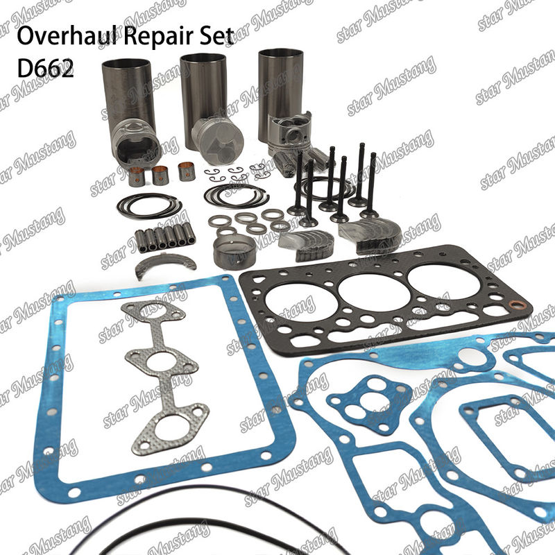 D662 Zestaw napraw remontowych Cylinder Liner Piston Kit Gasket Kit Valve Seat Guide Główne łożysko łożysko łożysko dla Kubota