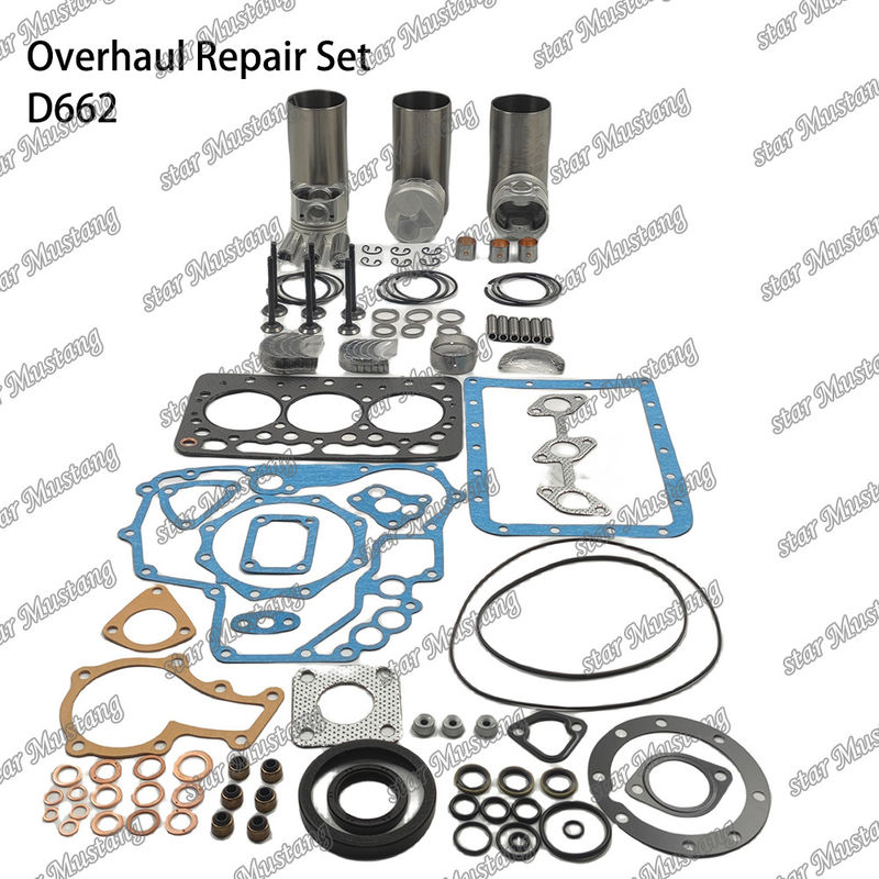 D662 Zestaw napraw remontowych Cylinder Liner Piston Kit Gasket Kit Valve Seat Guide Główne łożysko łożysko łożysko dla Kubota