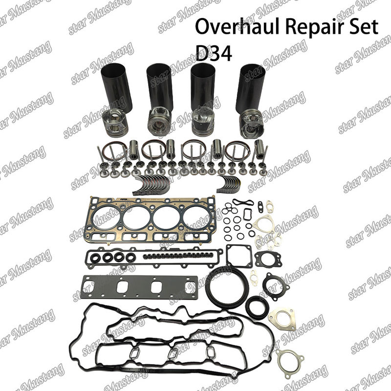 D34 Zestaw naprawy przeglądu Cylinder Liner Piston Kit Gasket Kit Valve Seat Guide Główne łożysko łożysko dla Doosan