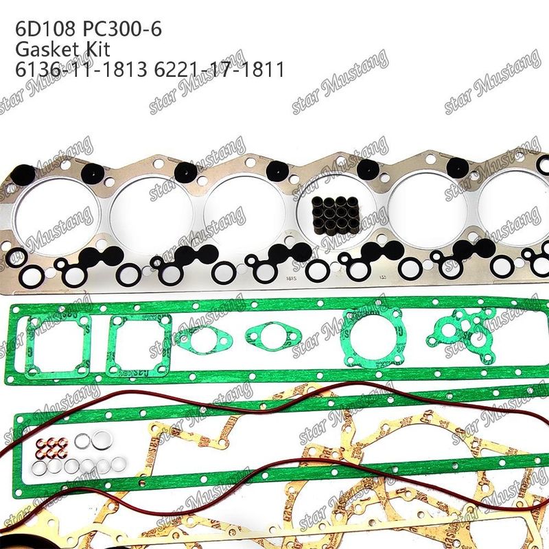 Kompletny zestaw uszczelnienia 6D108 PC300-6 6136-11-1813 6221-17-1811 Zestaw uszczelnienia dla części napraw Komatsu Diesel Engine