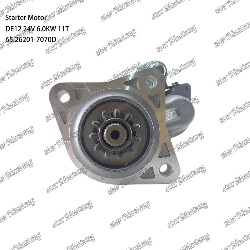 DE12 Silnik starterowy silnik 24V 6.0KW 11T 65.26201-7070D Do DOOSAN DAEWOO części zamienne silnika