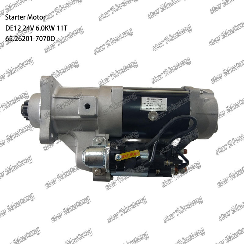DE12 Silnik starterowy silnik 24V 6.0KW 11T 65.26201-7070D Do DOOSAN DAEWOO części zamienne silnika