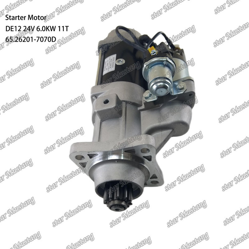 DE12 Silnik starterowy silnik 24V 6.0KW 11T 65.26201-7070D Do DOOSAN DAEWOO części zamienne silnika